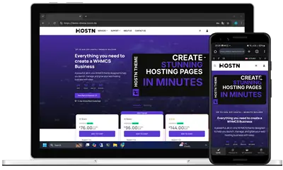 Screenshot of HostN Theme WHMCS Template
